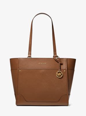 michael michael kors harrison large leather tote bag|Michael Kors large monogram tote.